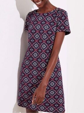 Loft Medallion Jacquard Shoulder Button Dress